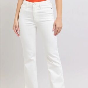 Judy Blue white side slit boot cut NWT